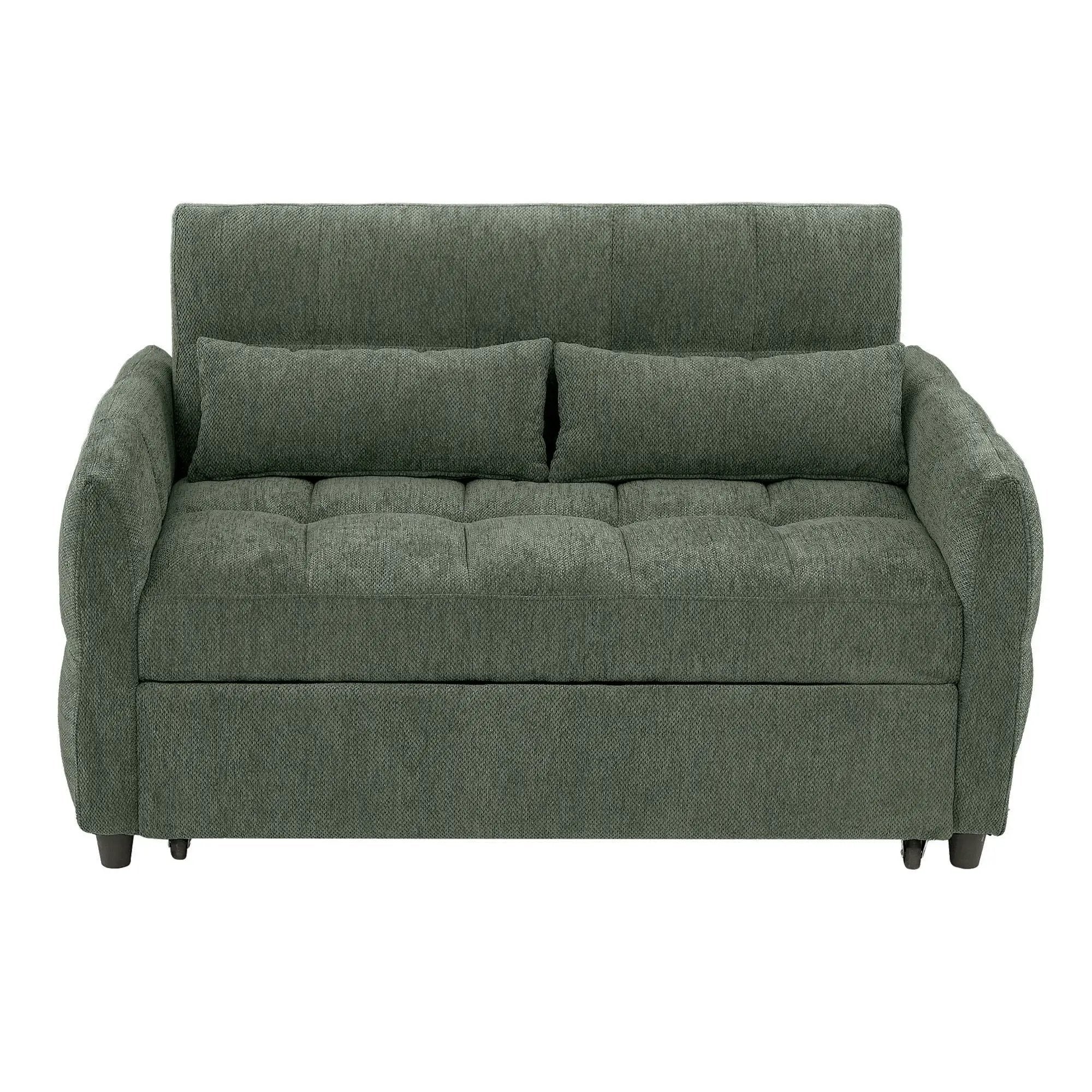 Loveseat Sofa Pull-Out Bed With Adjustable Backrest, 3 USB Ports And 2 Lumbar Pillows For Living Room by Unique Piece Furniture