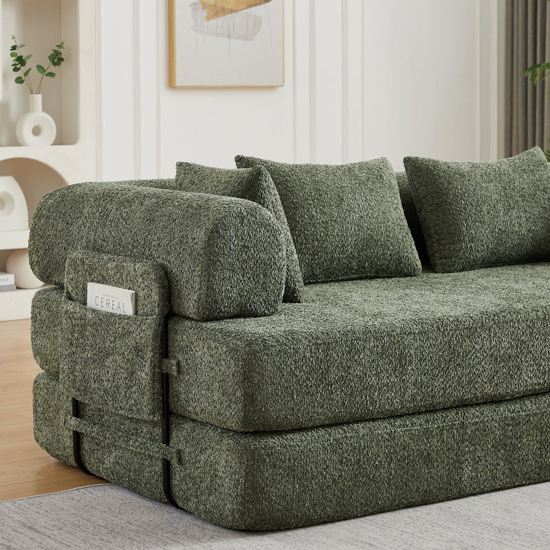Convertible Sleeper Sofa Bed With Cylindrical Pillow by HouseOfZazla