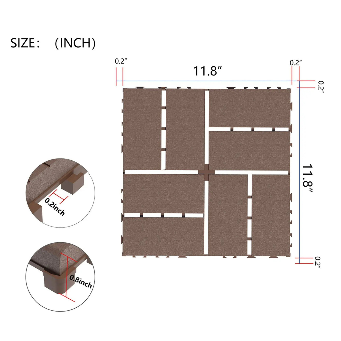 Plastic Interlocking Deck Tiles Patio Deck Tiles Waterproof Outdoor Use by HouseOfZazla