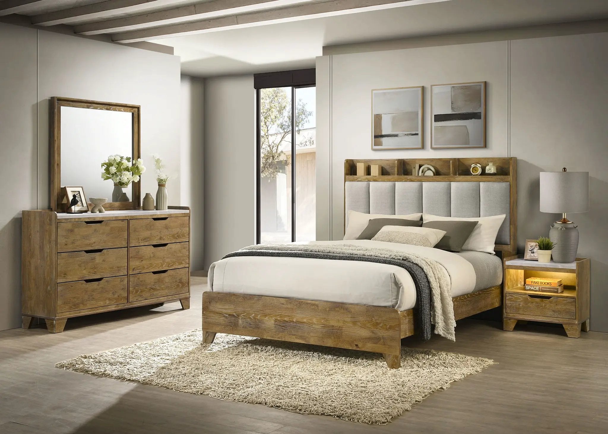 Henderson 4-piece Eastern King Bedroom Set Medium Oak by Unique Piece Furniture
