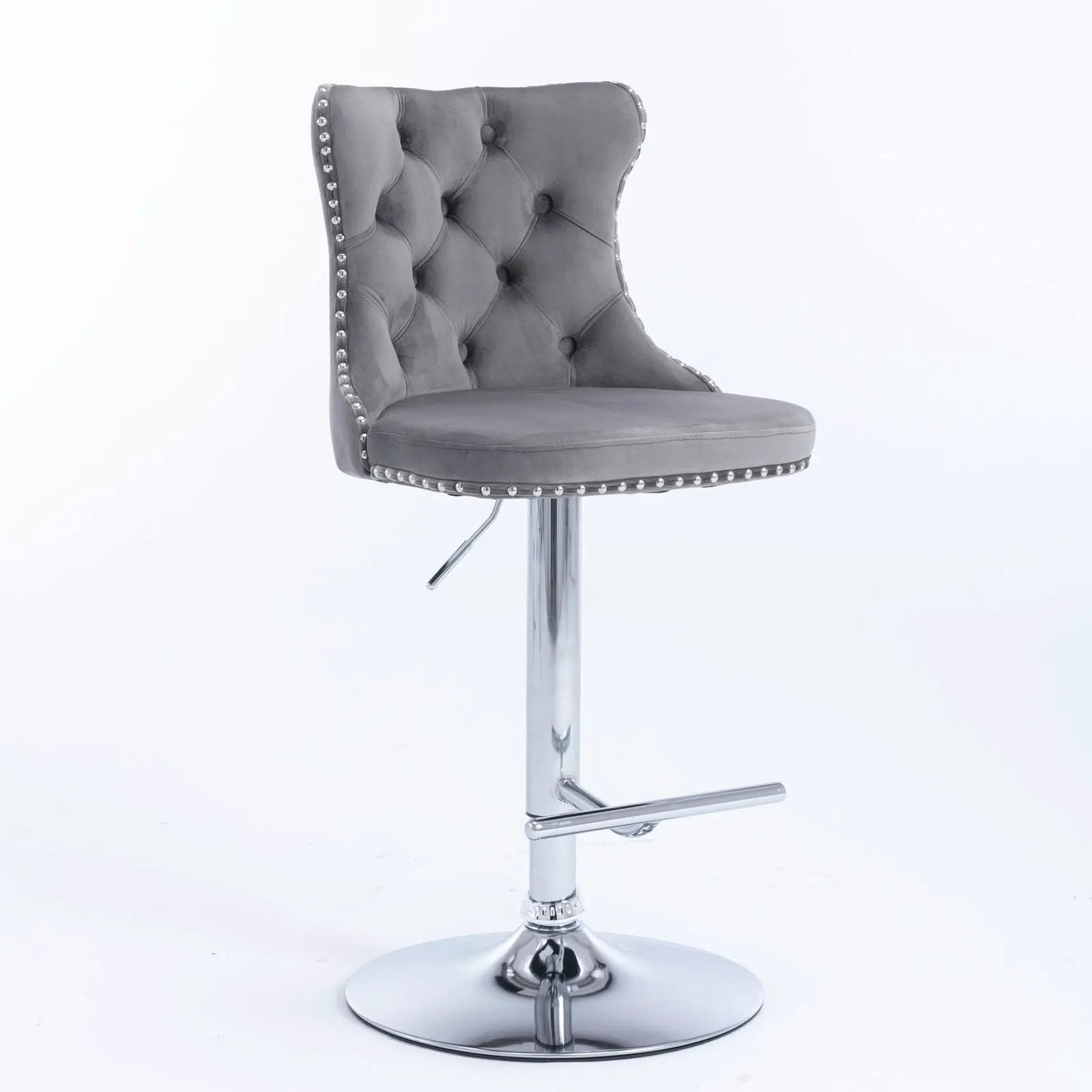Swivel Barstools Adjusatble Seat Height From 25-33", Modern Upholstered Base Bar Stools With Backs Comfortable Tufted For Home Pub And Kitchen Island (Set of 2) by Unique Piece Furniture
