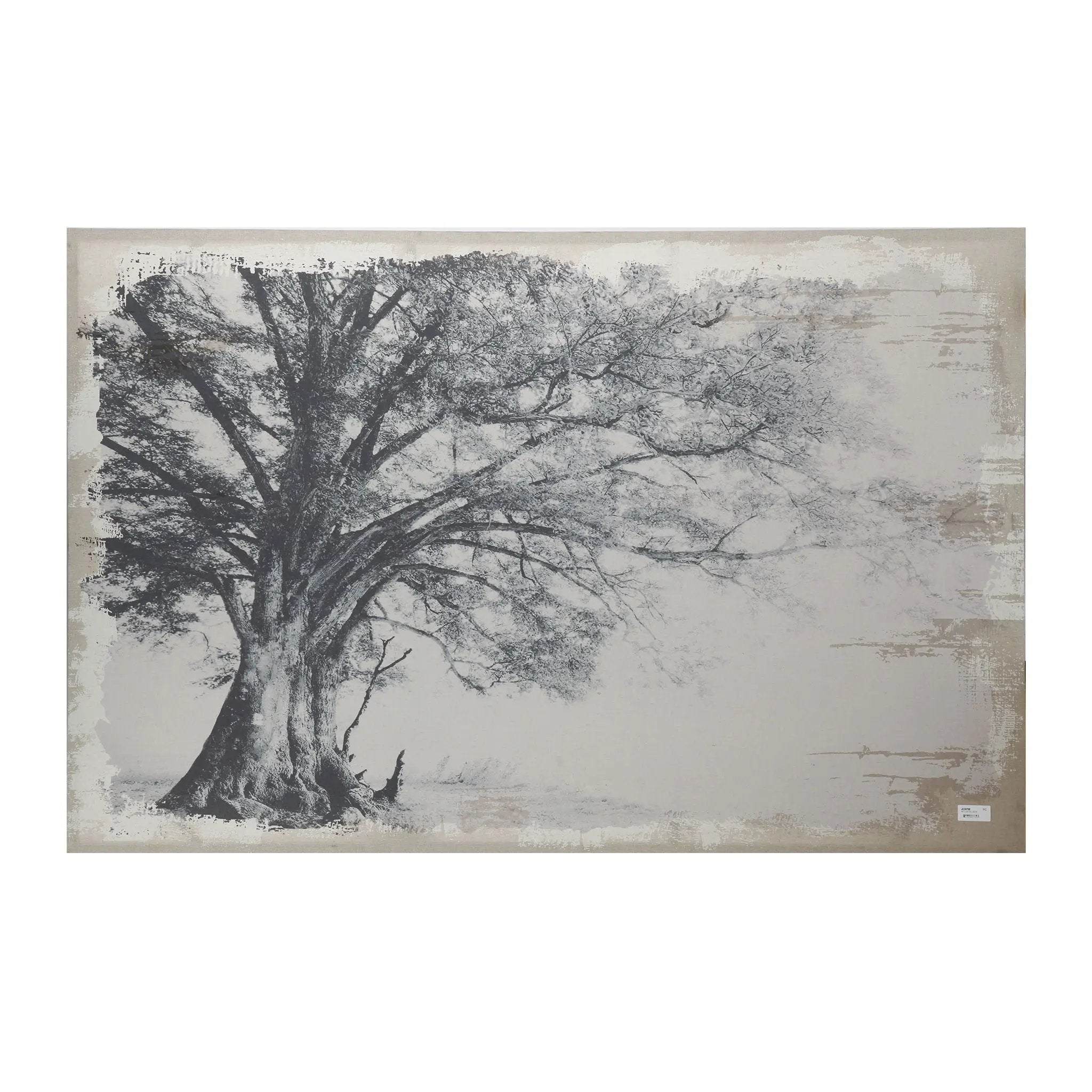 Large Arboreal Shelter Canvas Art Print, Traditional Style Floral Wall Art, Home Decor Accent Piece - Gray / White Matte by Unique Piece Furniture