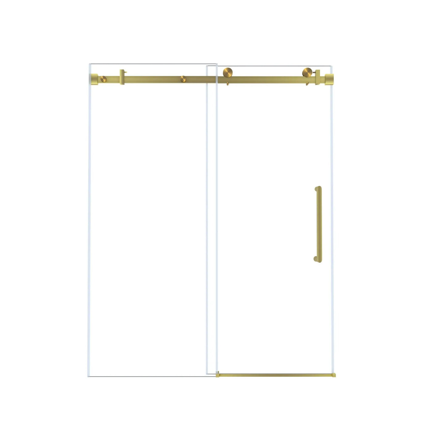 Frameless Single Sliding Shower Door With Handle And Square Tube Track by HouseOfZazla