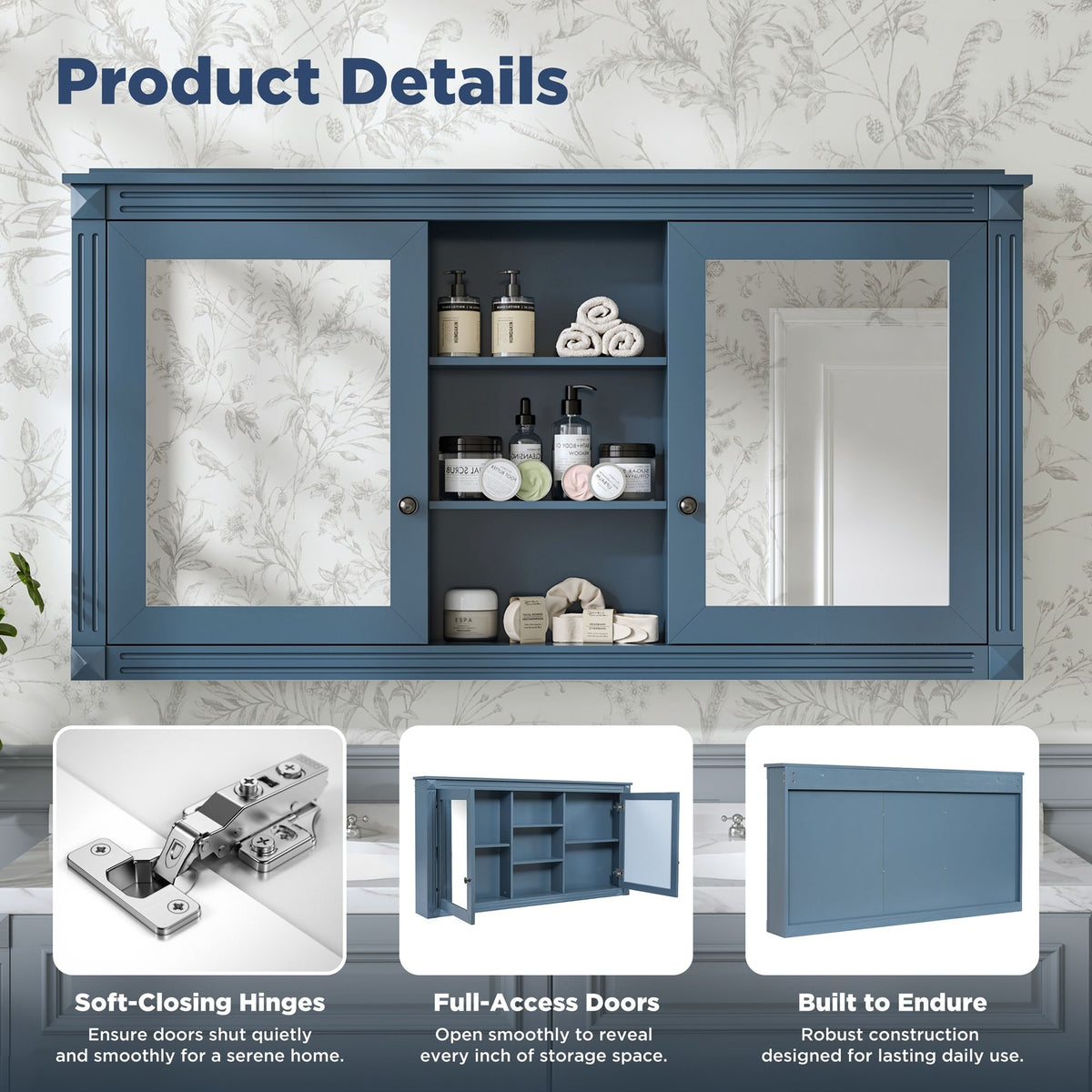 Modern Wall-Mount 2 In 1 Mirror Cabinet, photo 8 of 28