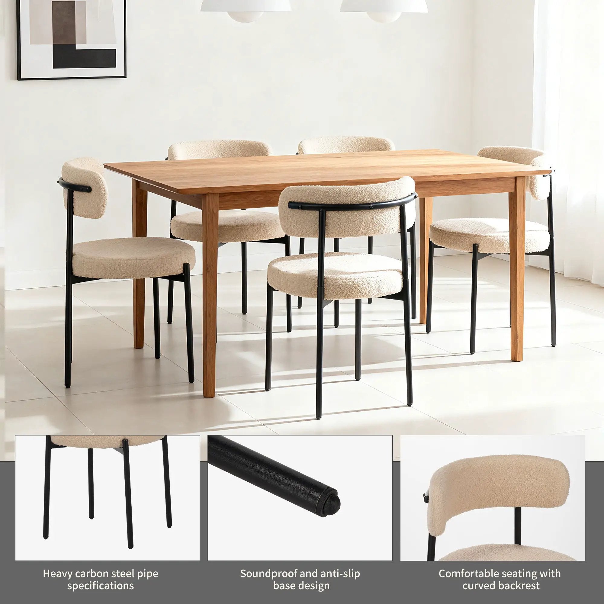 Medieval - Curved Back Kitchen Dining Chairs (Set of 4) - Beige by Unique Piece Furniture