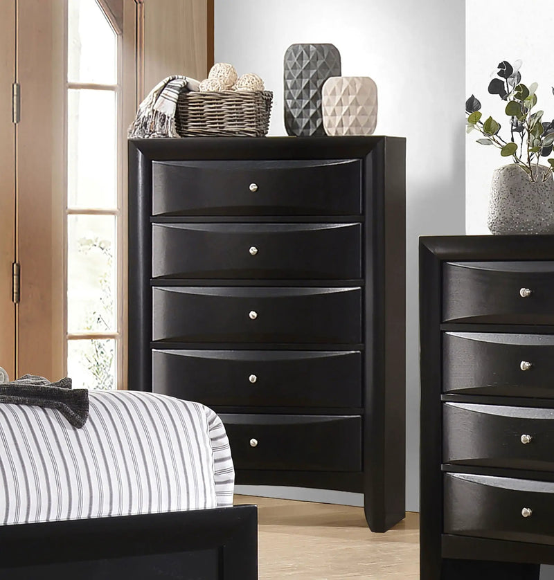 Briana 5-drawer Bedroom Chest Black by Unique Piece Furniture