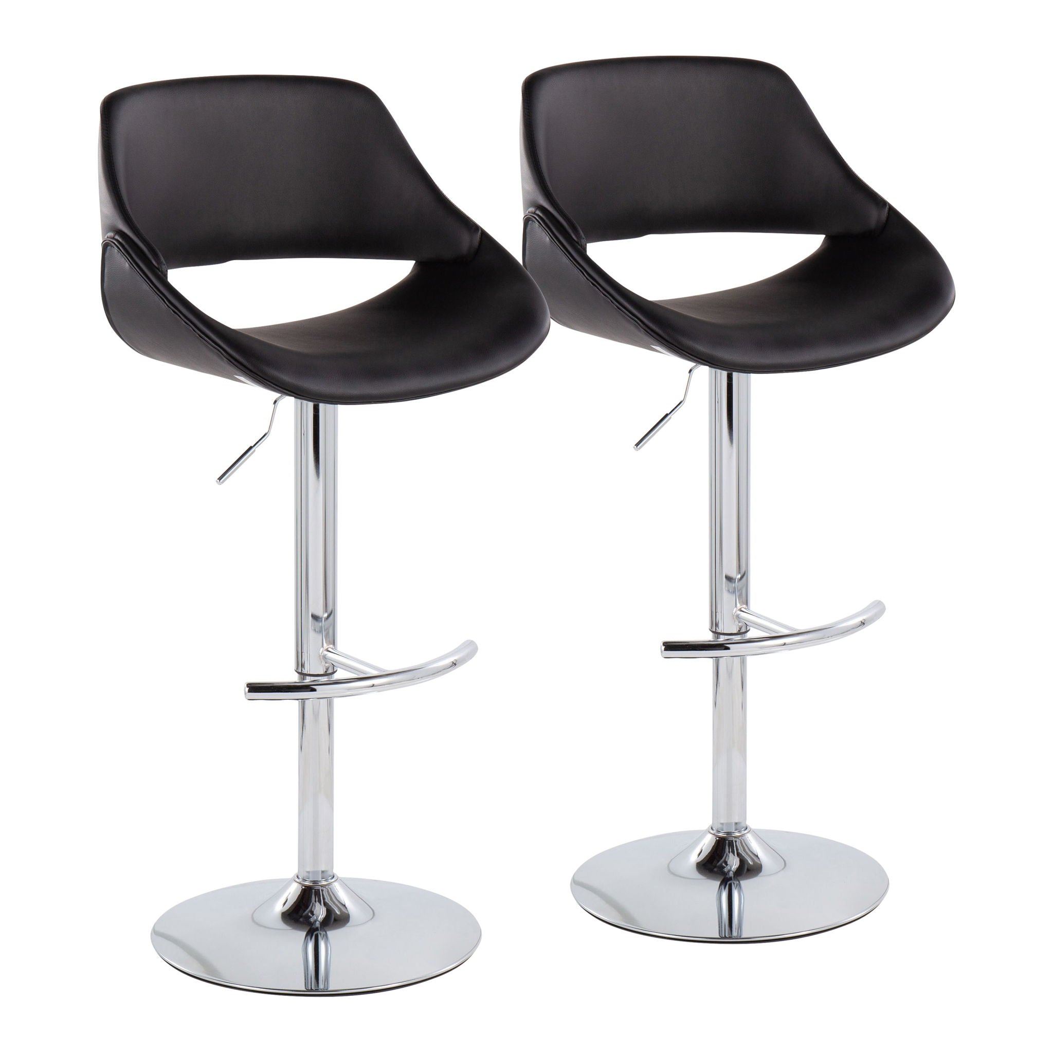 Fabrico - Contemporary Adjustable Bar Stool With Rounded T Footrest (Set of 2) by Unique Piece Furniture