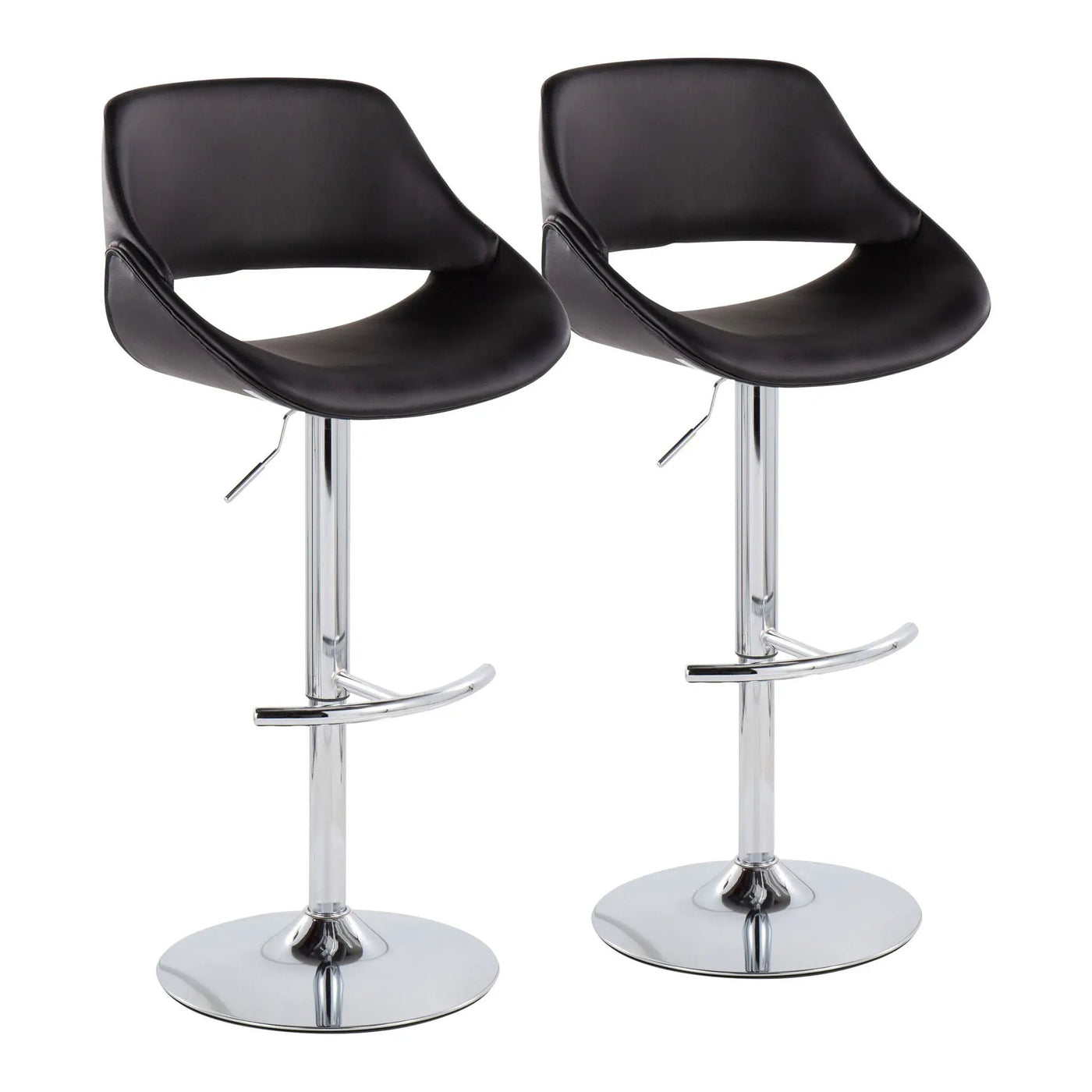 Fabrico - Contemporary Adjustable Bar Stool With Rounded T Footrest (Set of 2) by HouseOfZazla