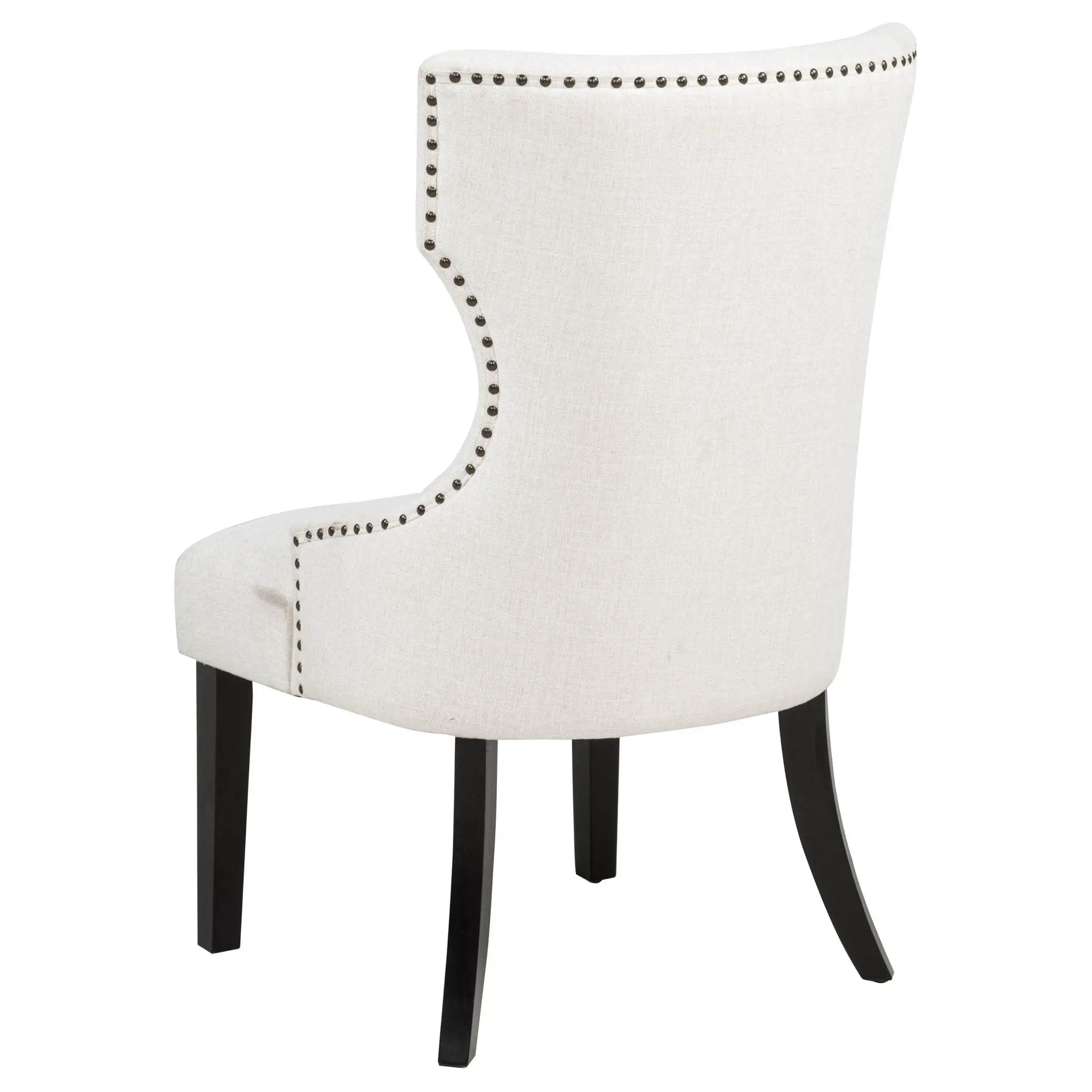Baney Fabric Upholstered Dining Side Chair Cream and Black by Unique Piece Furniture