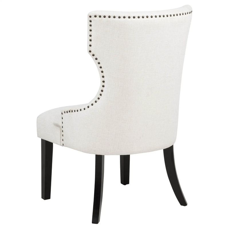 Baney Fabric Upholstered Dining Side Chair Cream and Black by Unique Piece Furniture