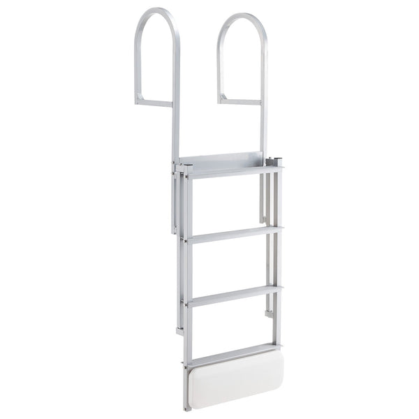 Retractable Dock Ladder, 4 Steps, Aluminum Alloy Swim Ladder