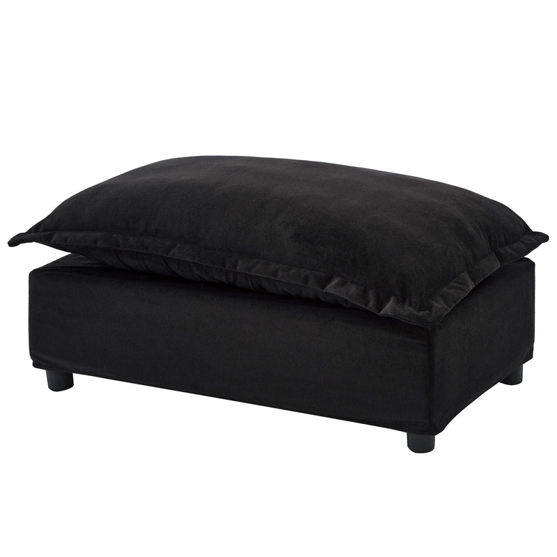 Modern Cozy Upholstered Armchair Sofa With Movable Ottoman