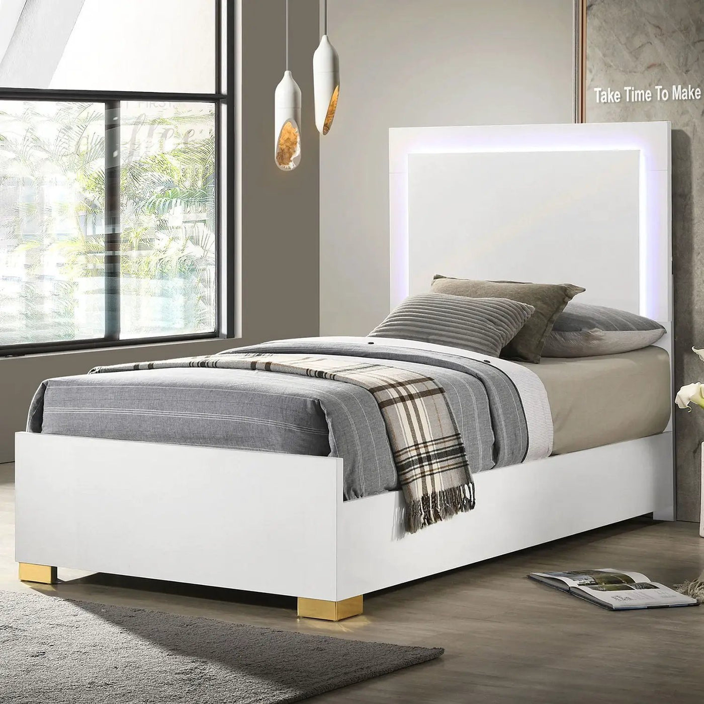 Jeremiah - LED Panel Bed With Touch Controlled Lighting by HouseOfZazla
