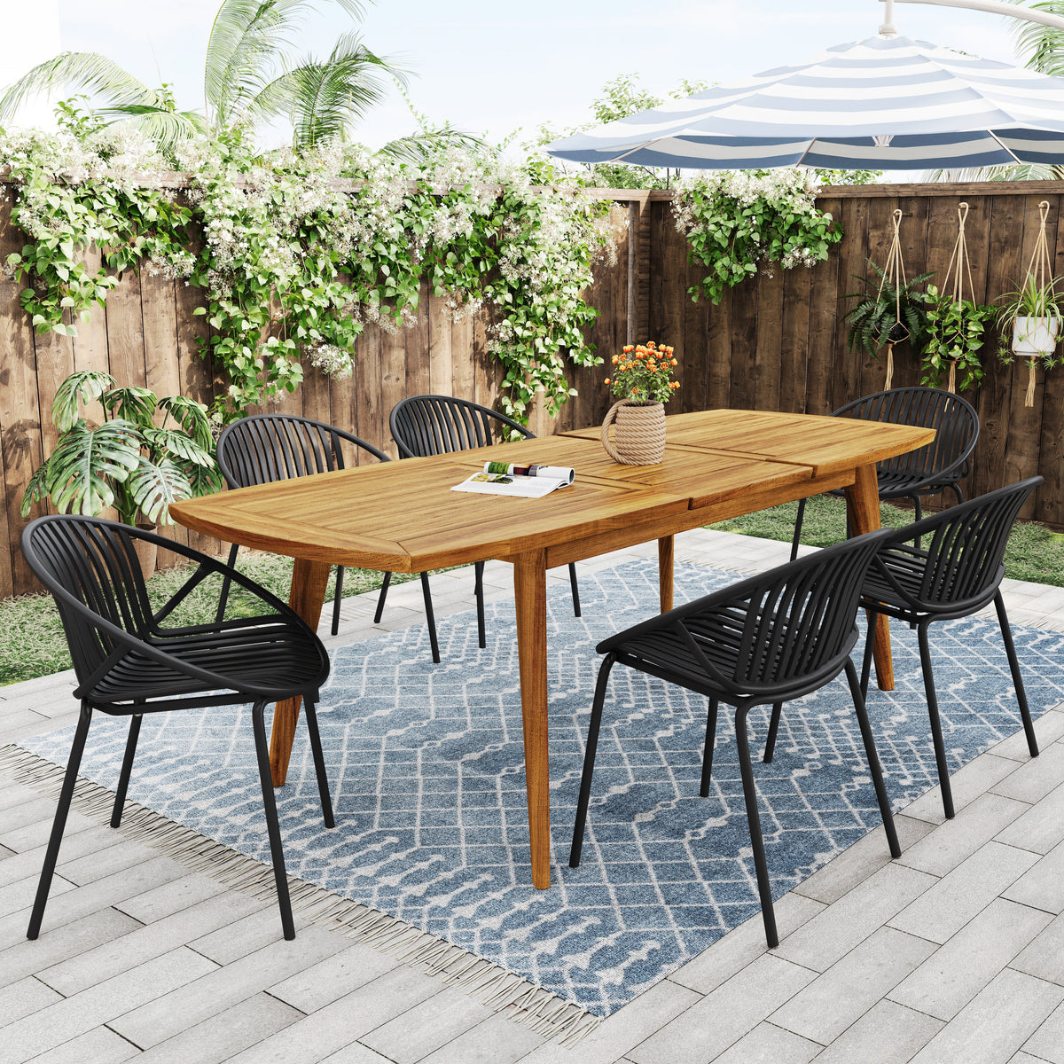 Stackable Patio Dining Chairs Set of 2 with Metal Legs - Black, Green or Orange, photo 5 of 10