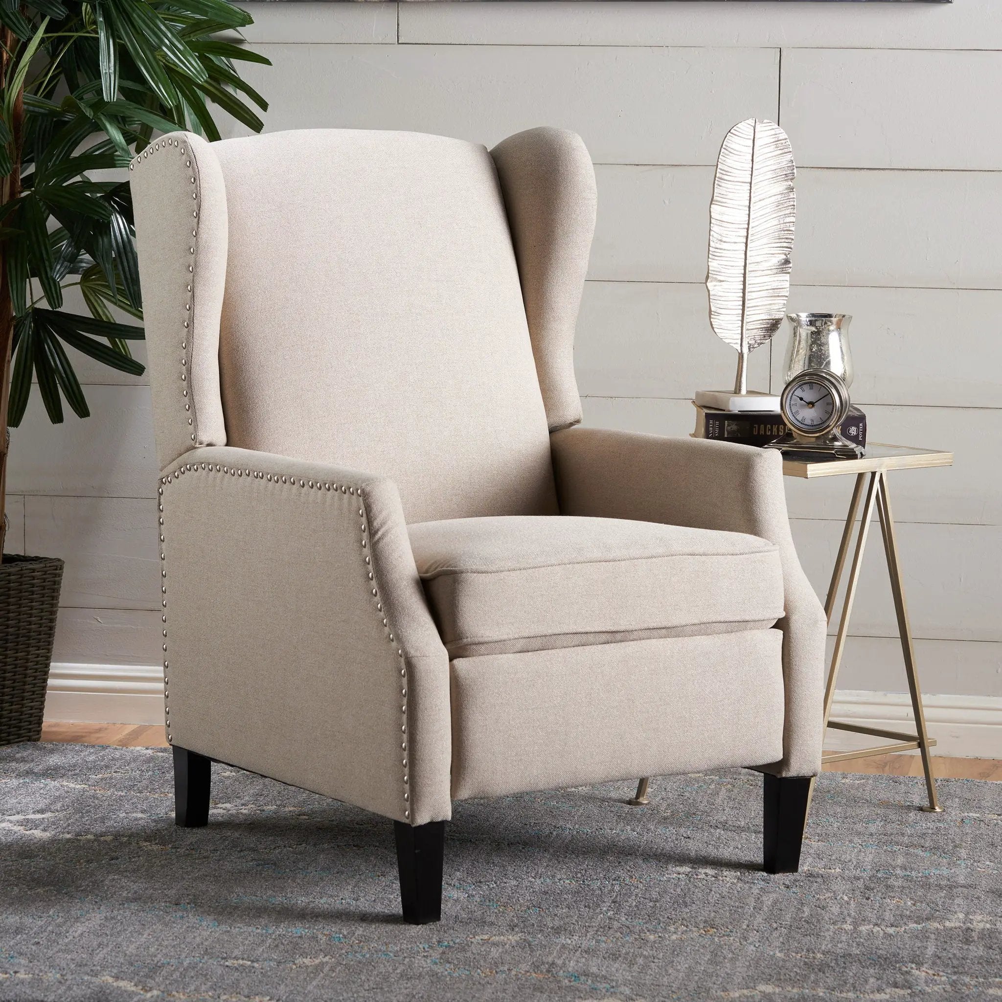 Westeros Wing Back Fabric Upholstered Recliner by Unique Piece Furniture