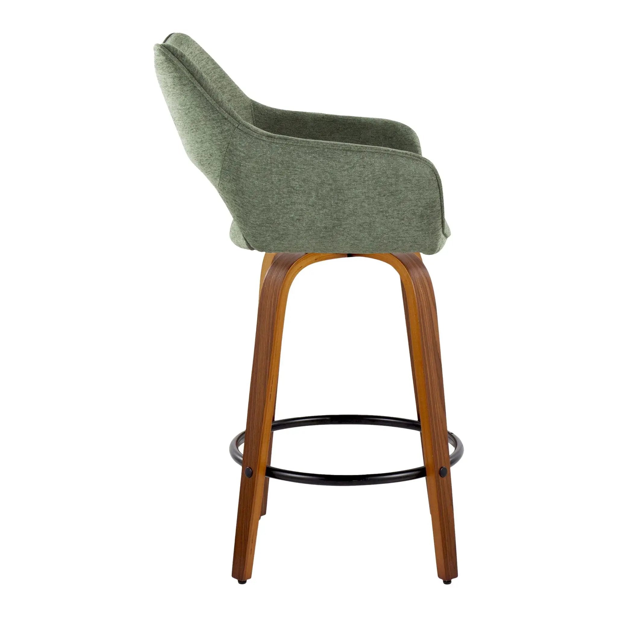 Mustang - Contemporary Fixed Height Counter Stool With Swivel With Round Footrest (Set of 2) by Unique Piece Furniture