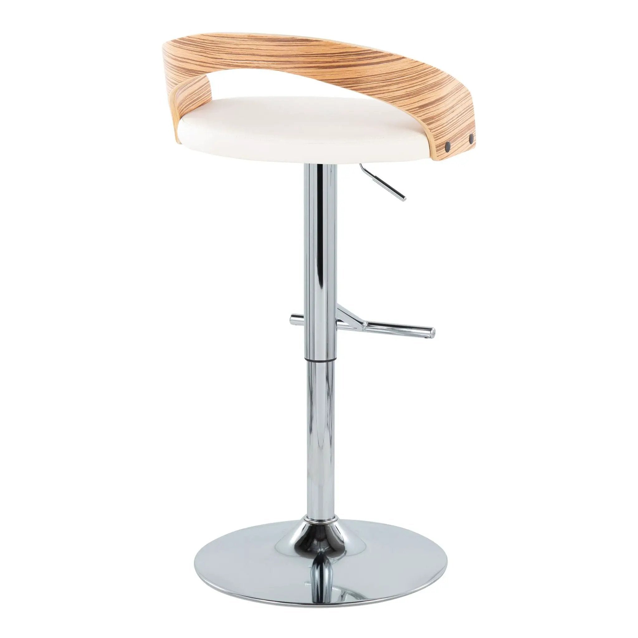 Grotto - Contemporary Adjustable Height Barstool With Swivel With Straight T Footrest (Set of 2) by Unique Piece Furniture