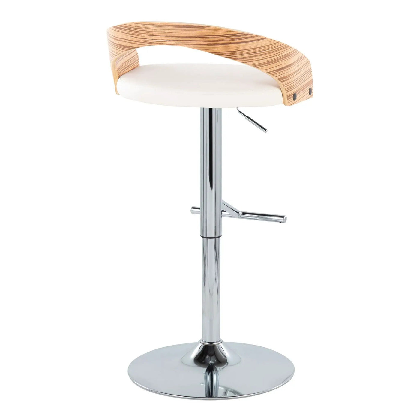 Grotto - Contemporary Adjustable Height Barstool With Swivel With Straight T Footrest (Set of 2) by HouseOfZazla