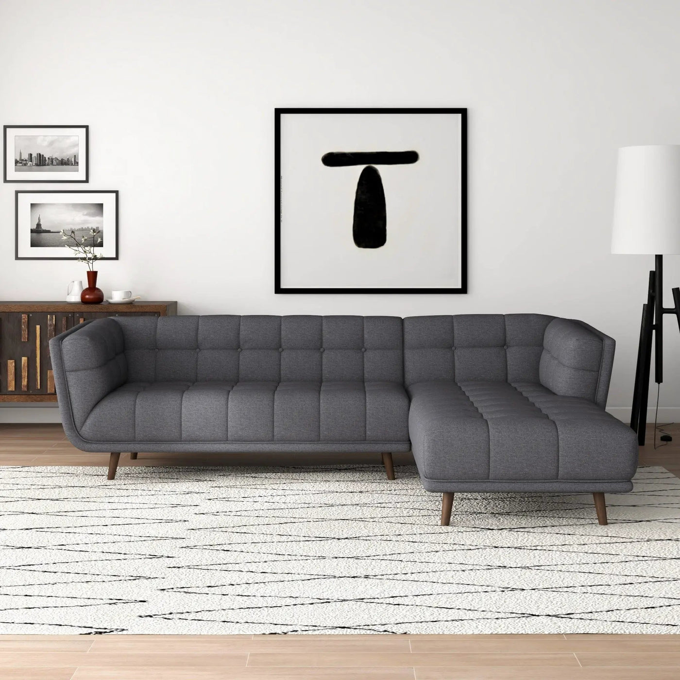 Addison - L Shape Sectional Sofa Tufted by HouseOfZazla