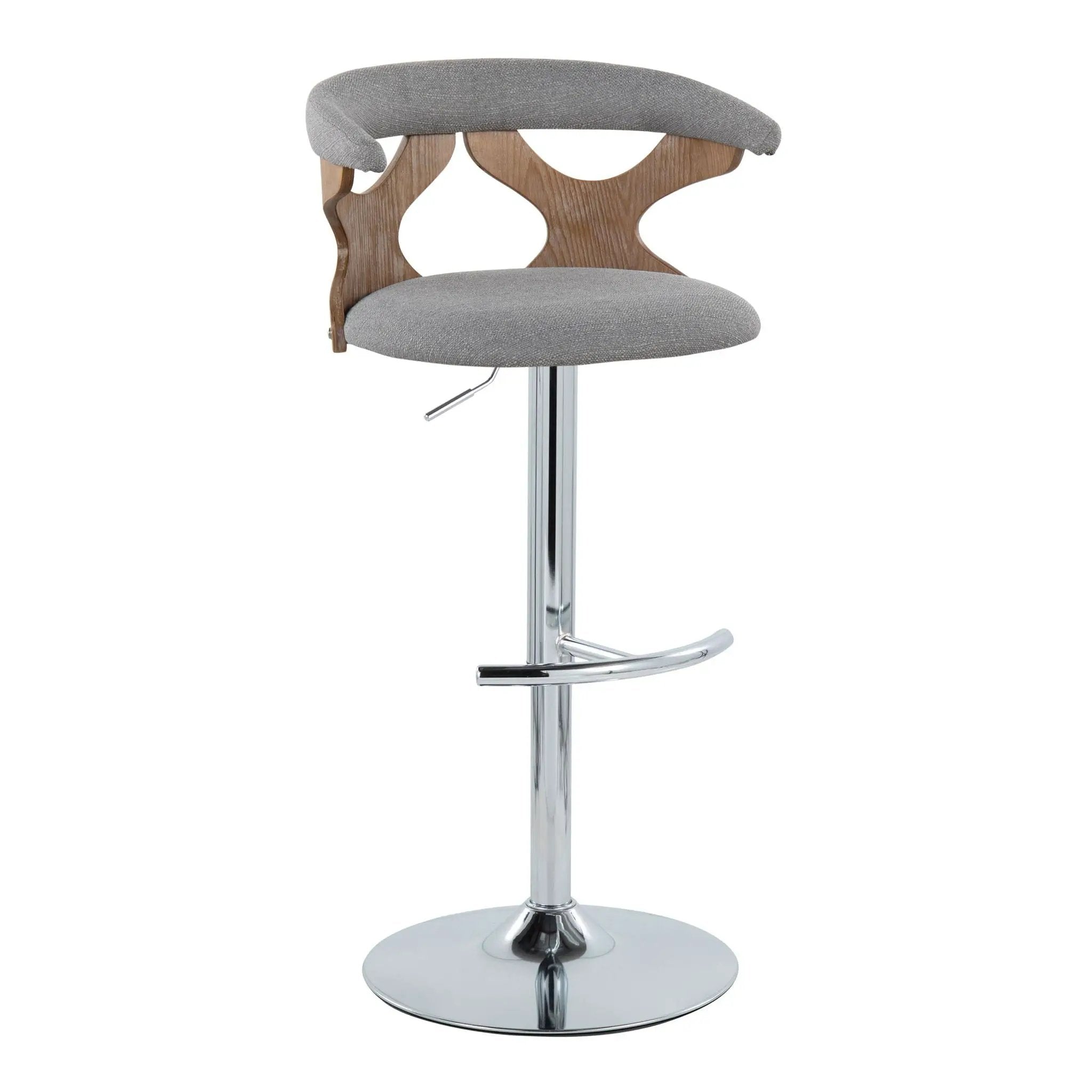 Gardenia - Contemporary Adjustable Barstool With Swivel / Rounded T Footrest (Set of 2) by Unique Piece Furniture