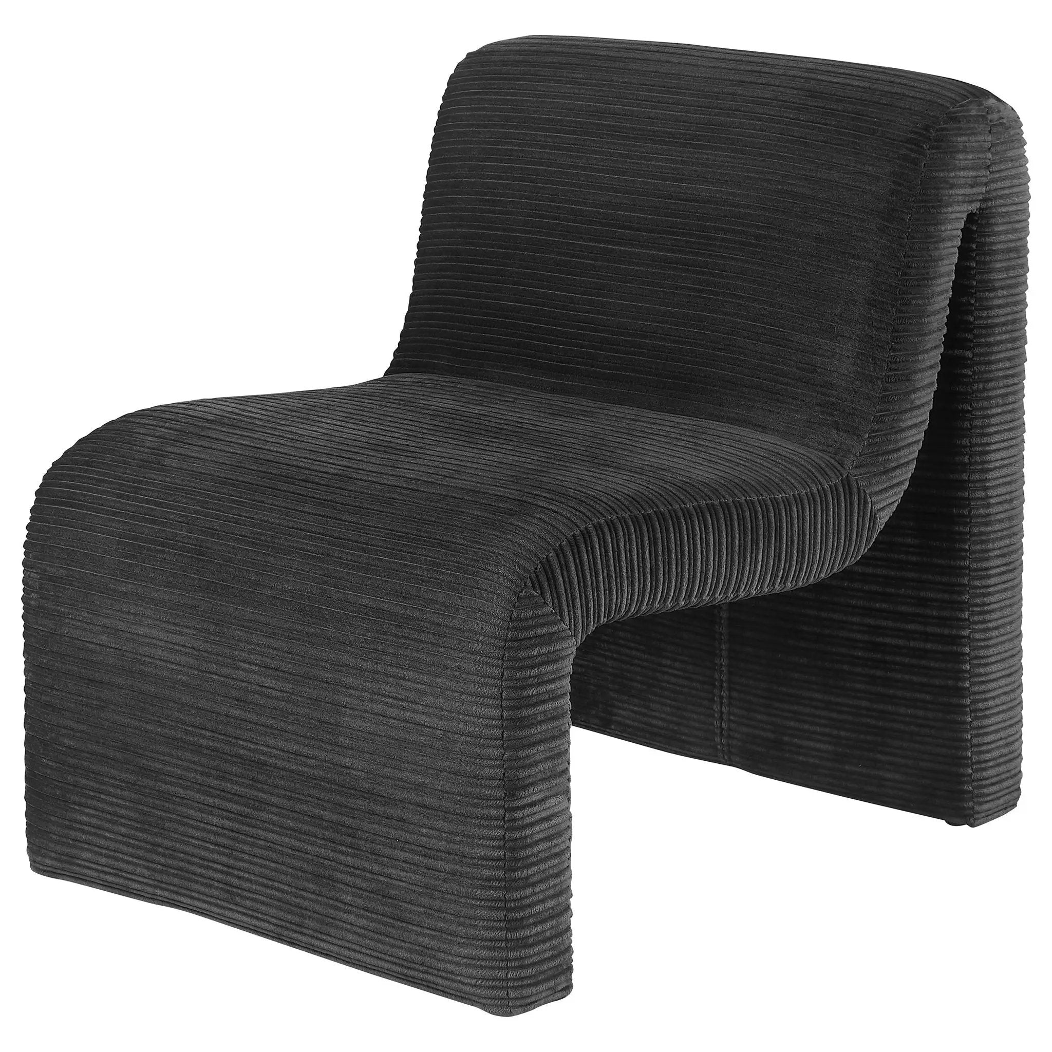 Drayton Upholstered Curved Armless Accent Chair Black by Unique Piece Furniture