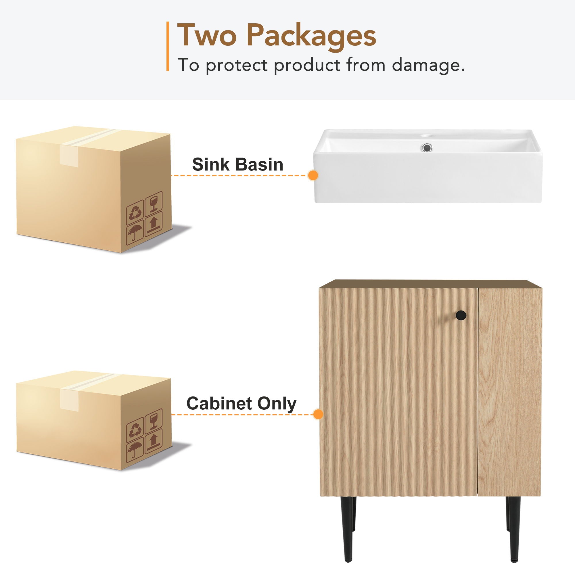 Bathroom Vanity, Combo Cabinet, Bathroom Storage Cabinet, Single Ceramic Sink by HouseOfZazla