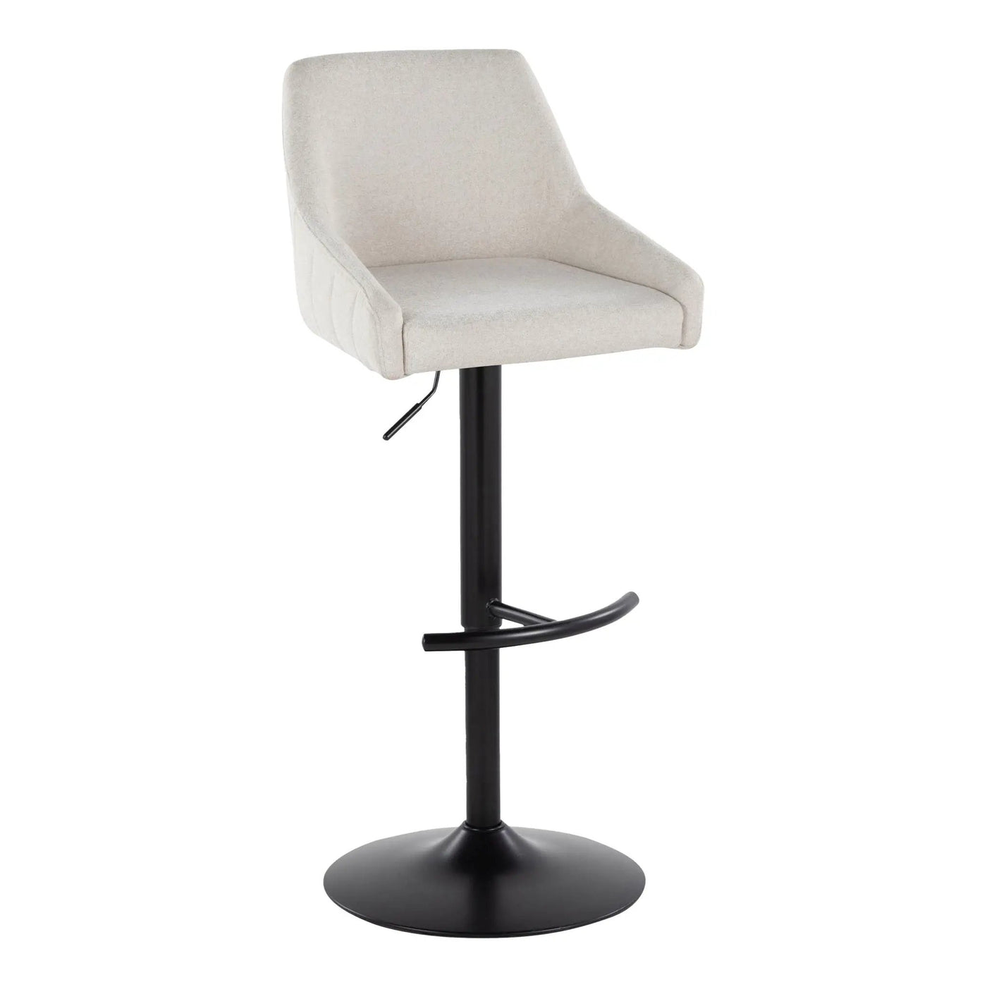 Hannah - Transitional Adjustable Barstool With Swivel With Rounded T Footrest (Set of 2) by HouseOfZazla