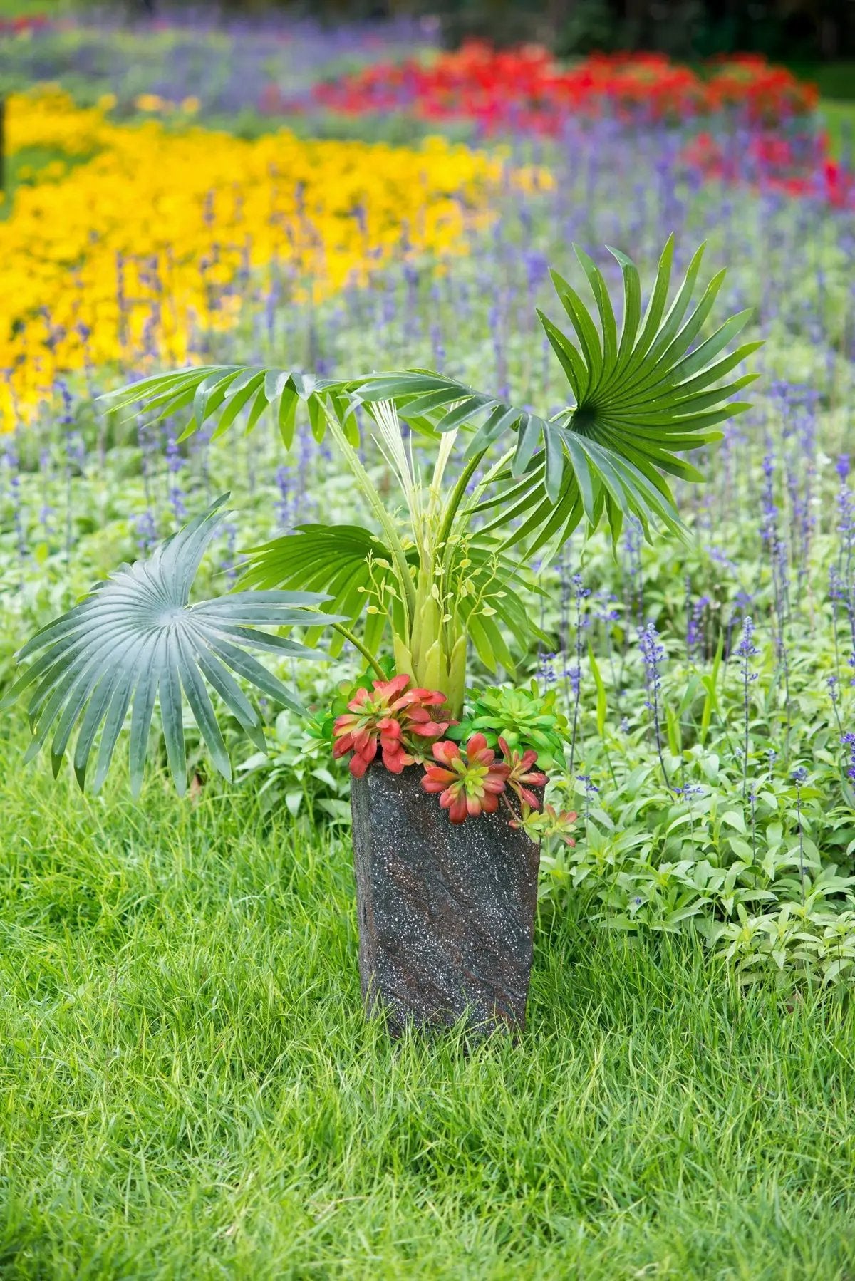 9.4x9.4x18.1" Cement Planter Large by HouseOfZazla