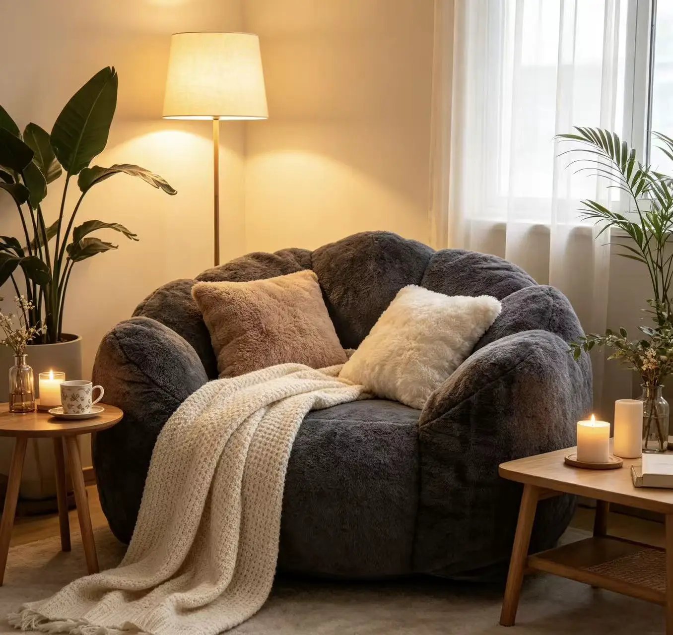 Large Single Petal Cloud Comfortable Lazy Sofa Chair by HouseOfZazla
