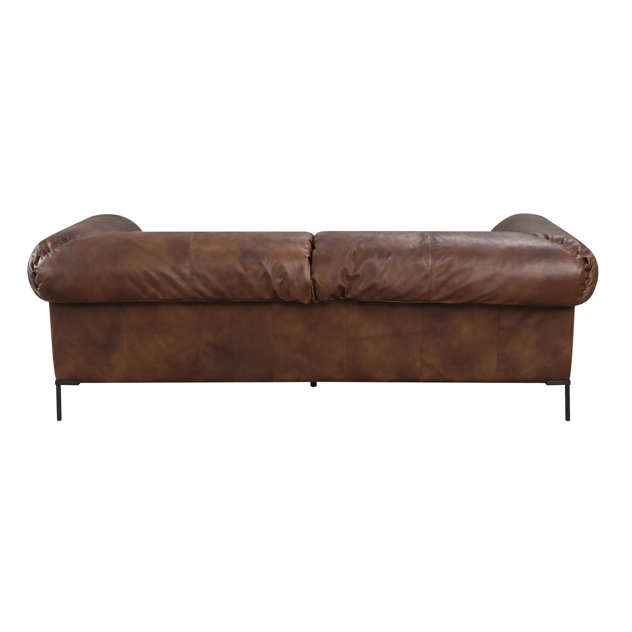 Jaron - Top Grain Leather Sofa - Mocha by HouseOfZazla