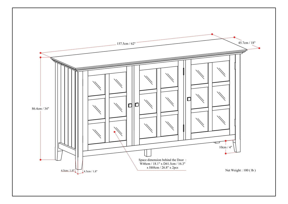 Acadian - Wide Storage Cabinet Handcrafted, photo 9 of 24