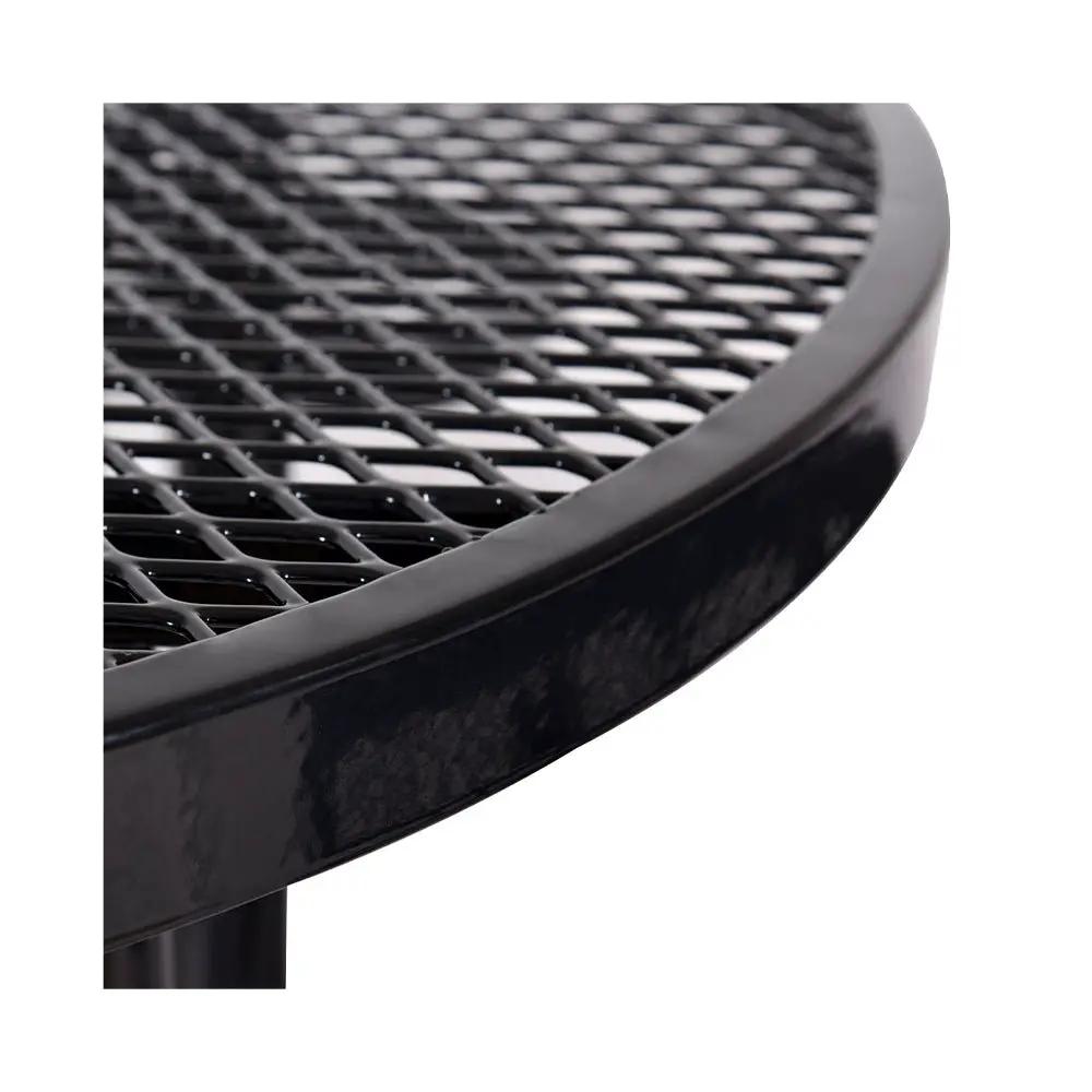 Large 46-Inch Heavy-Duty Round Outdoor Steel Picnic Table With Umbrella Hole (SAK96428) by SAKSBY WHOLESALE