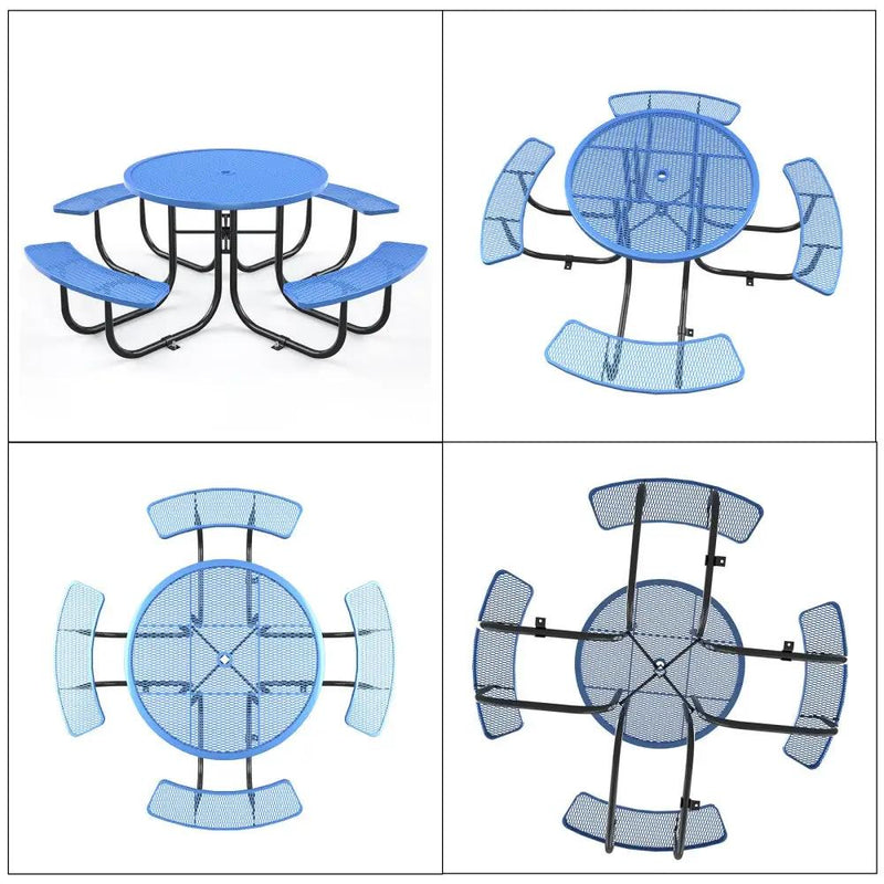 46" Round Picnic Table With Umbrella Hole by Chery Industrial