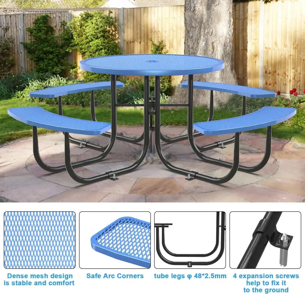 46" Round Picnic Table With Umbrella Hole by Chery Industrial