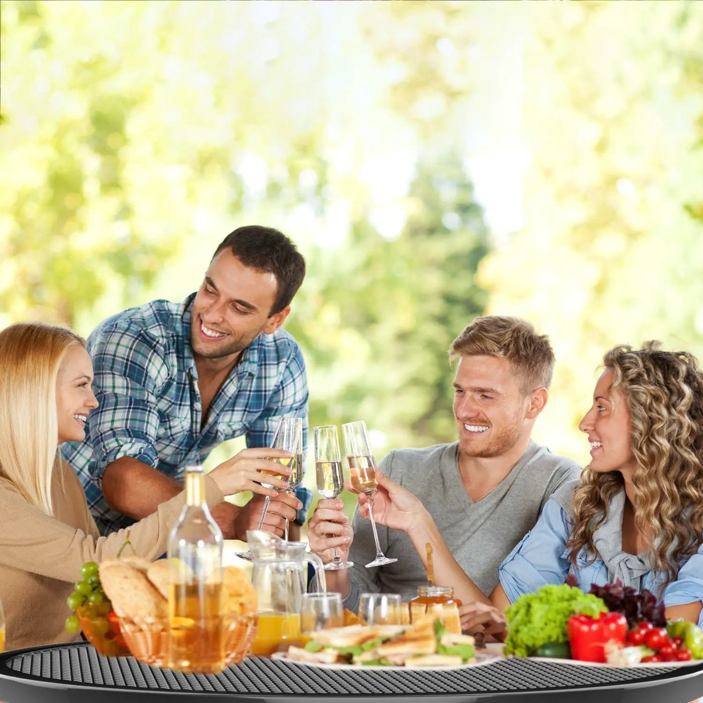 46" Round Picnic Table With Umbrella Hole by Chery Industrial