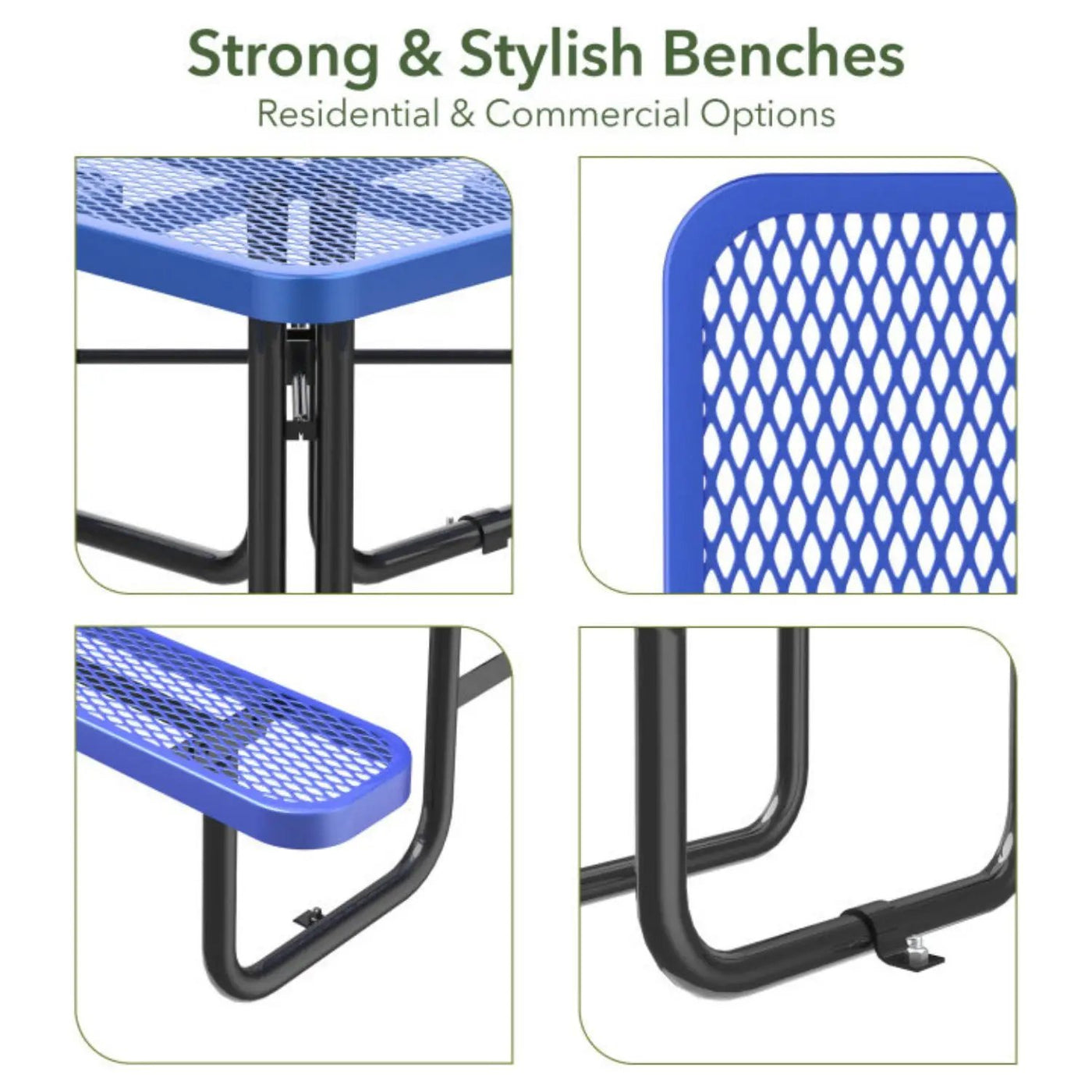 46" Square Picnic Table With Umbrella Hole by Chery Industrial
