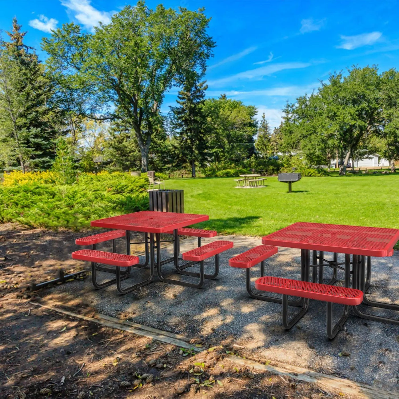 46" Square Picnic Table With Umbrella Hole by Chery Industrial