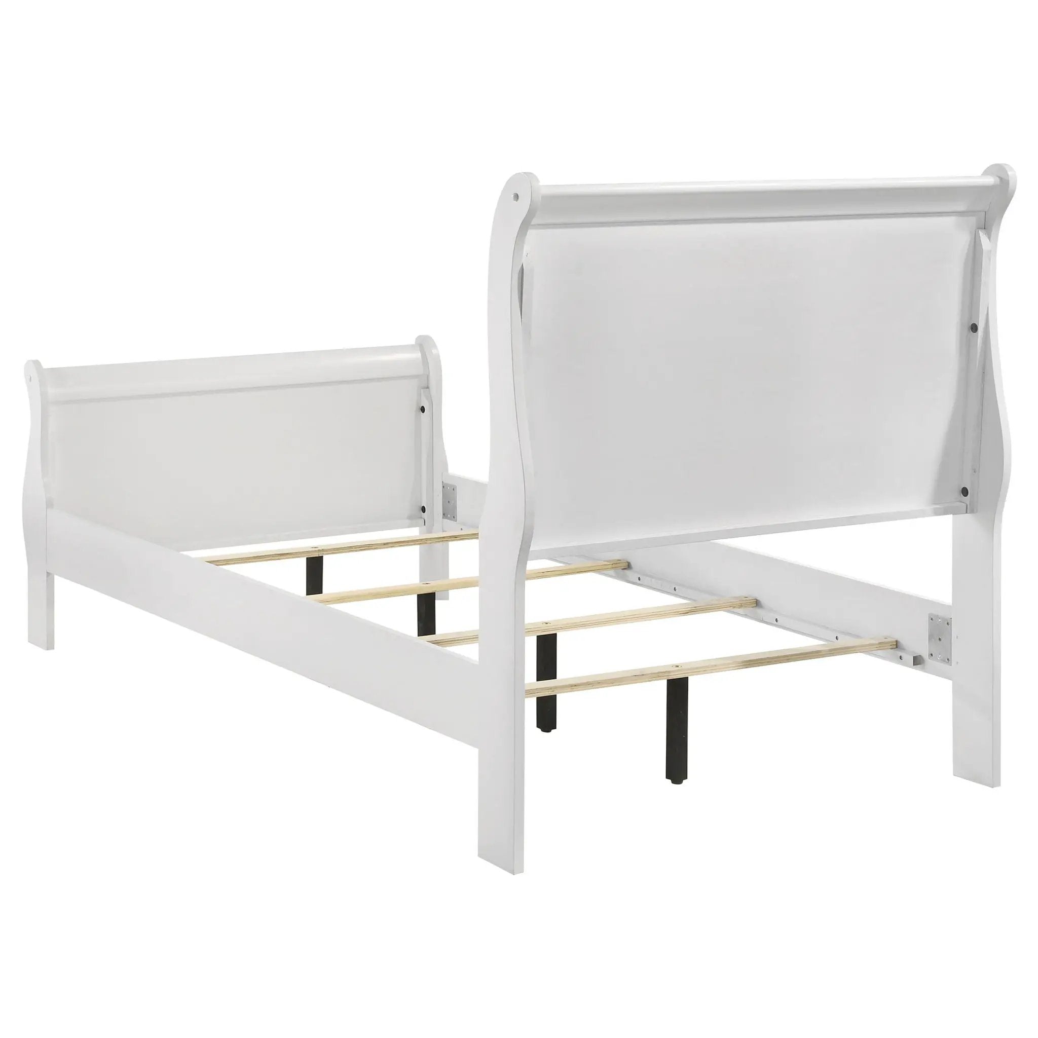 Louis Philippe 47-inch Twin Sleigh Panel Bed White by Unique Piece Furniture