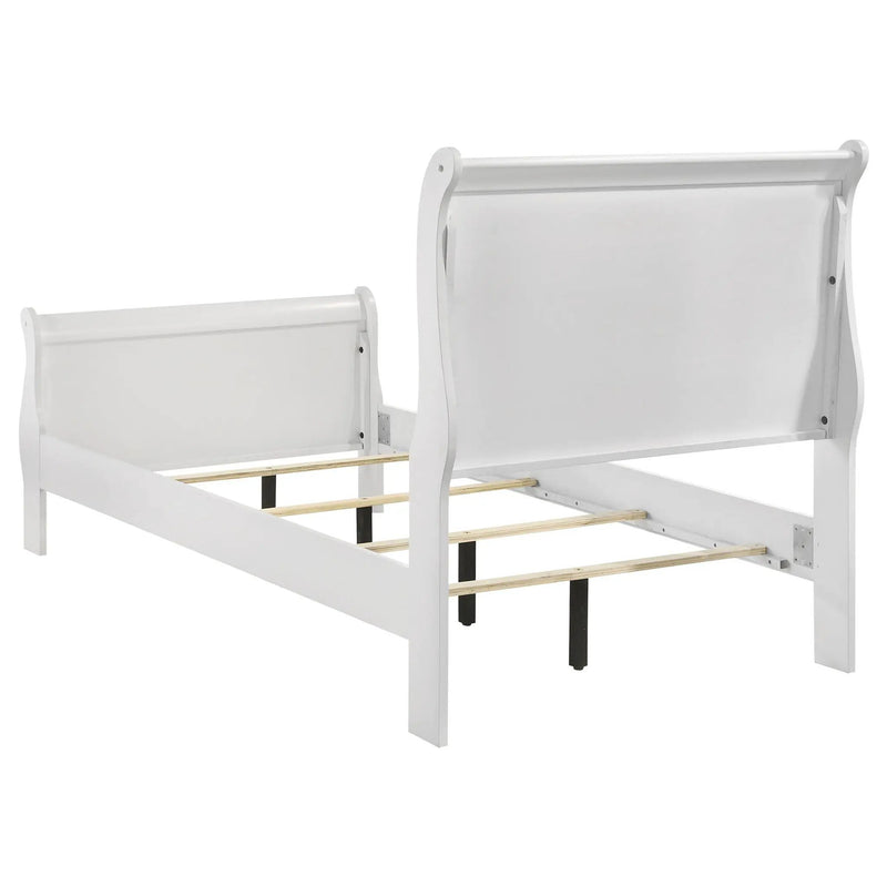 Louis Philippe 47-inch Twin Sleigh Panel Bed White by Unique Piece Furniture