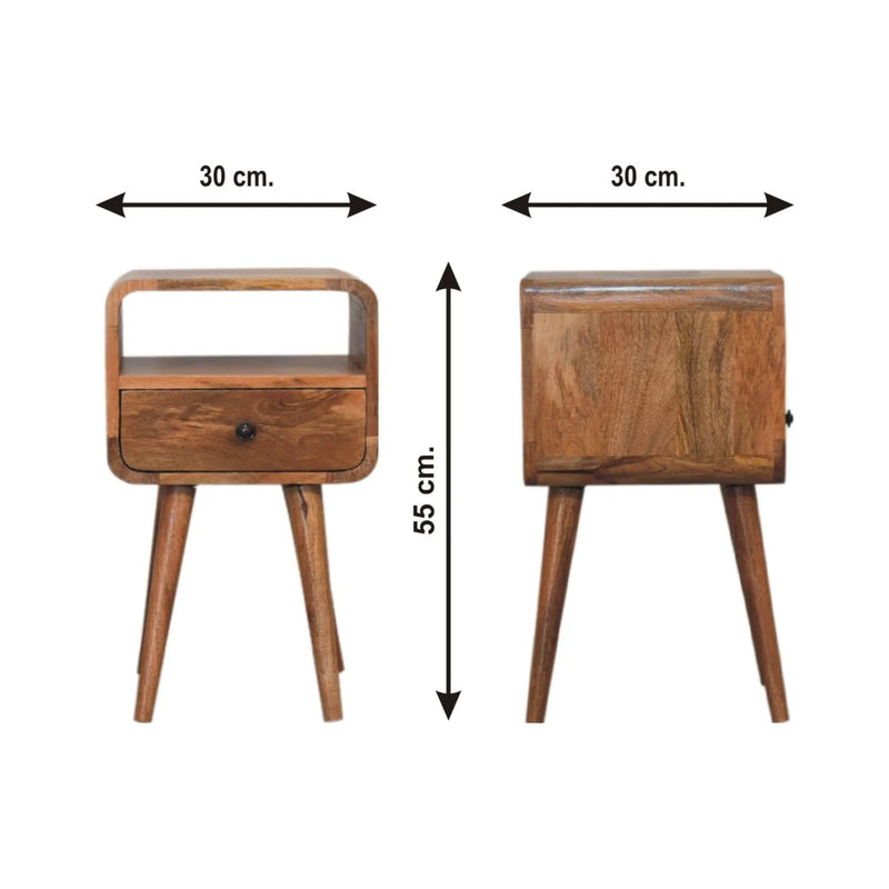 Mini Curve Open Bedside Nightstand by HouseOfZazla