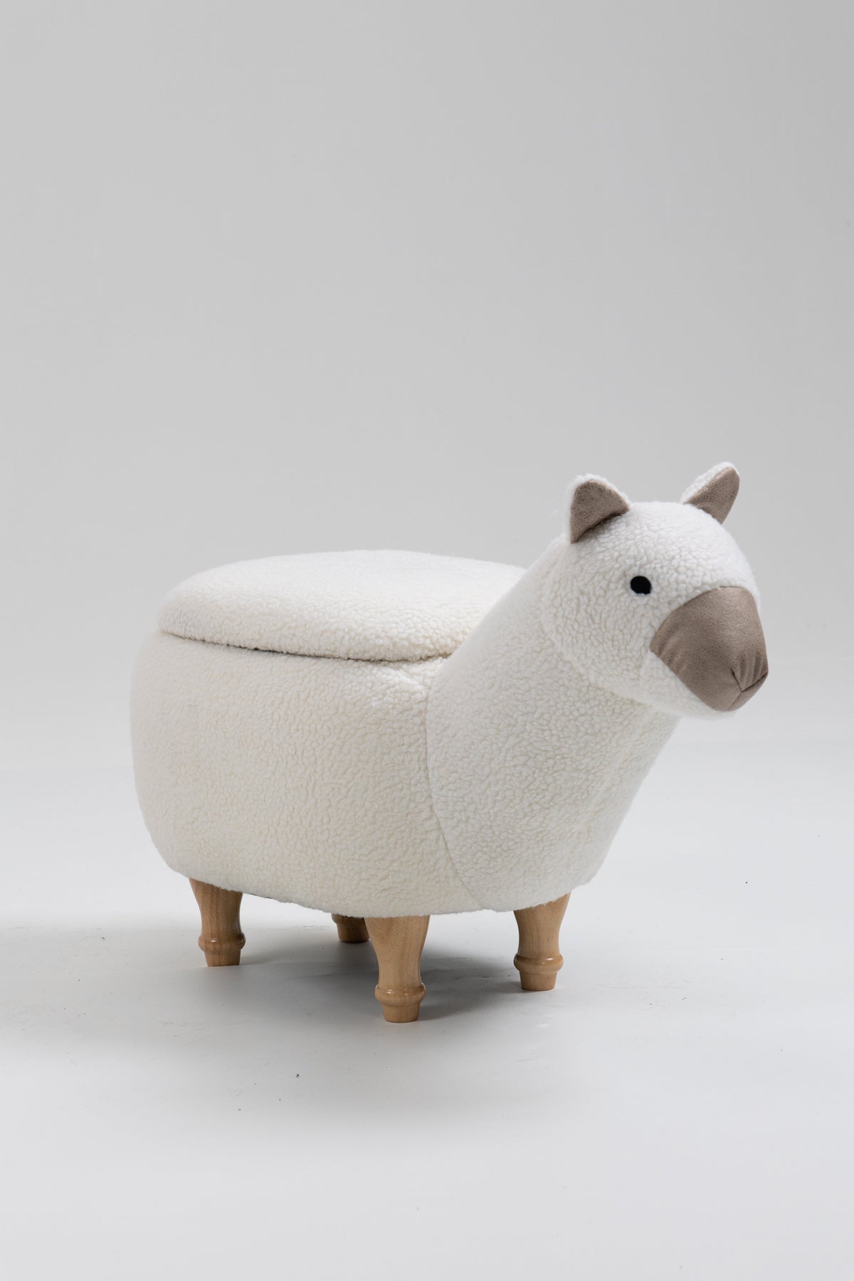 Leo the Llama Faux-Fur Storage Ottoman with Hidden Storage, photo 9 of 10