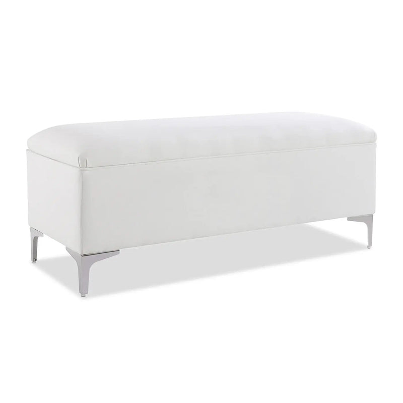 Madelyn - Modern Storage Bench - Bright White Dye by HouseOfZazla