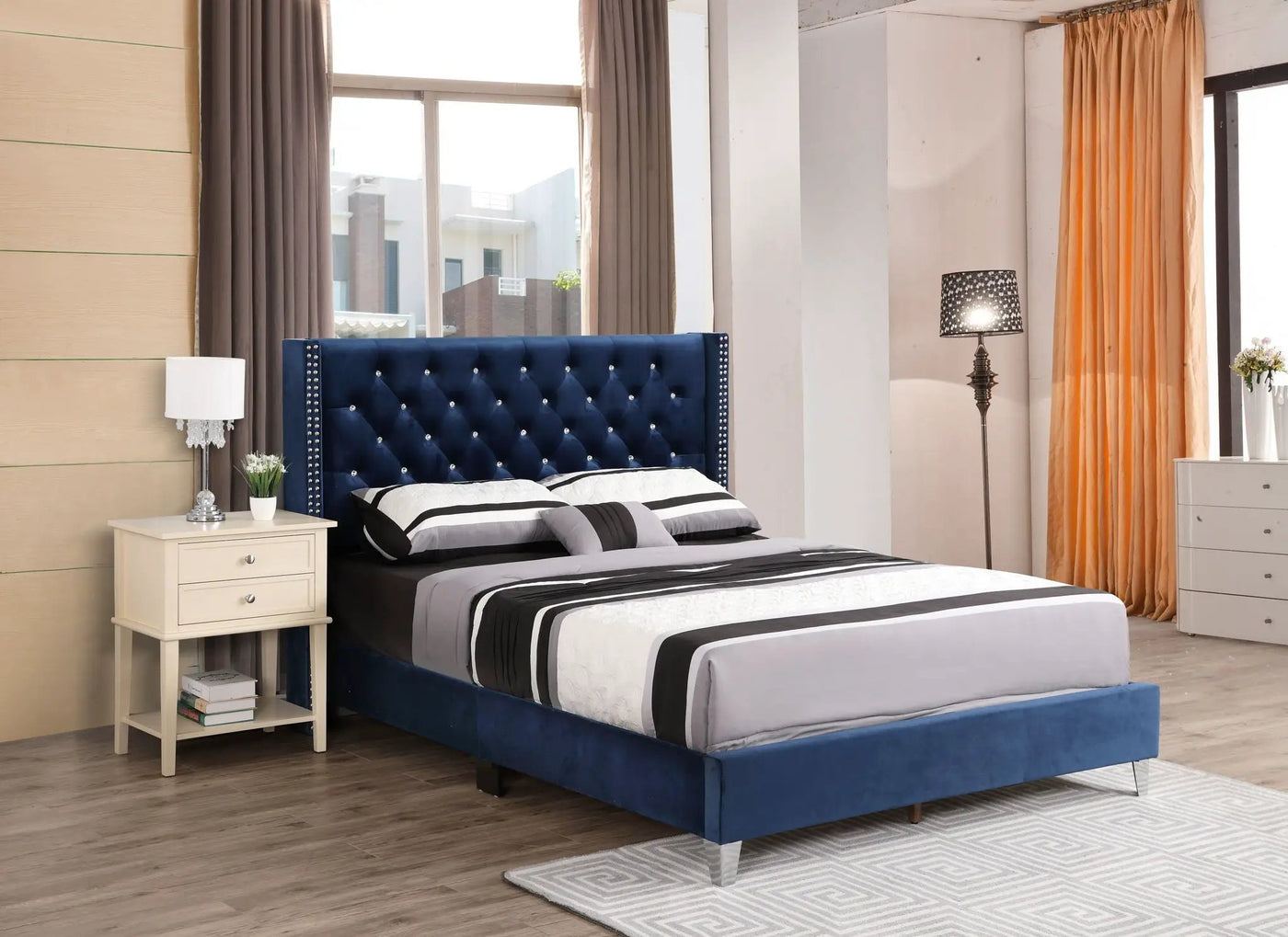 Upholstered Nailhead Trim Chic Bed by HouseOfZazla
