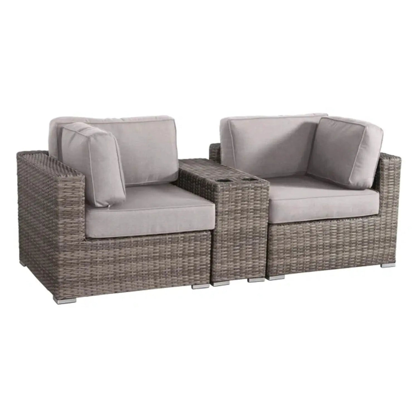 Handcrafted Outdoor Loveseat With Wicker Seating by Unique Piece Furniture
