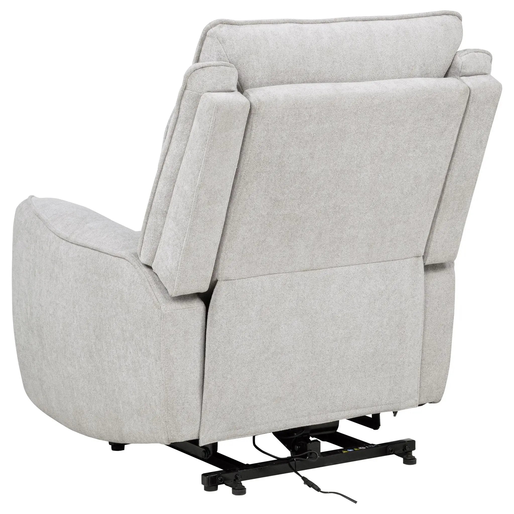 Sylmar Chenille Upholstered Dual Power Lift Recliner Dove Grey by Unique Piece Furniture