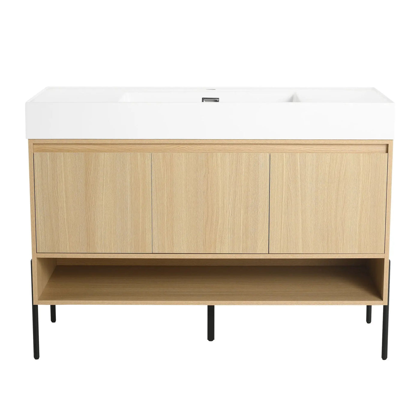 Modern Bathroom Vanity Combo With Single Resin Sink And Storage Cabinet by HouseOfZazla