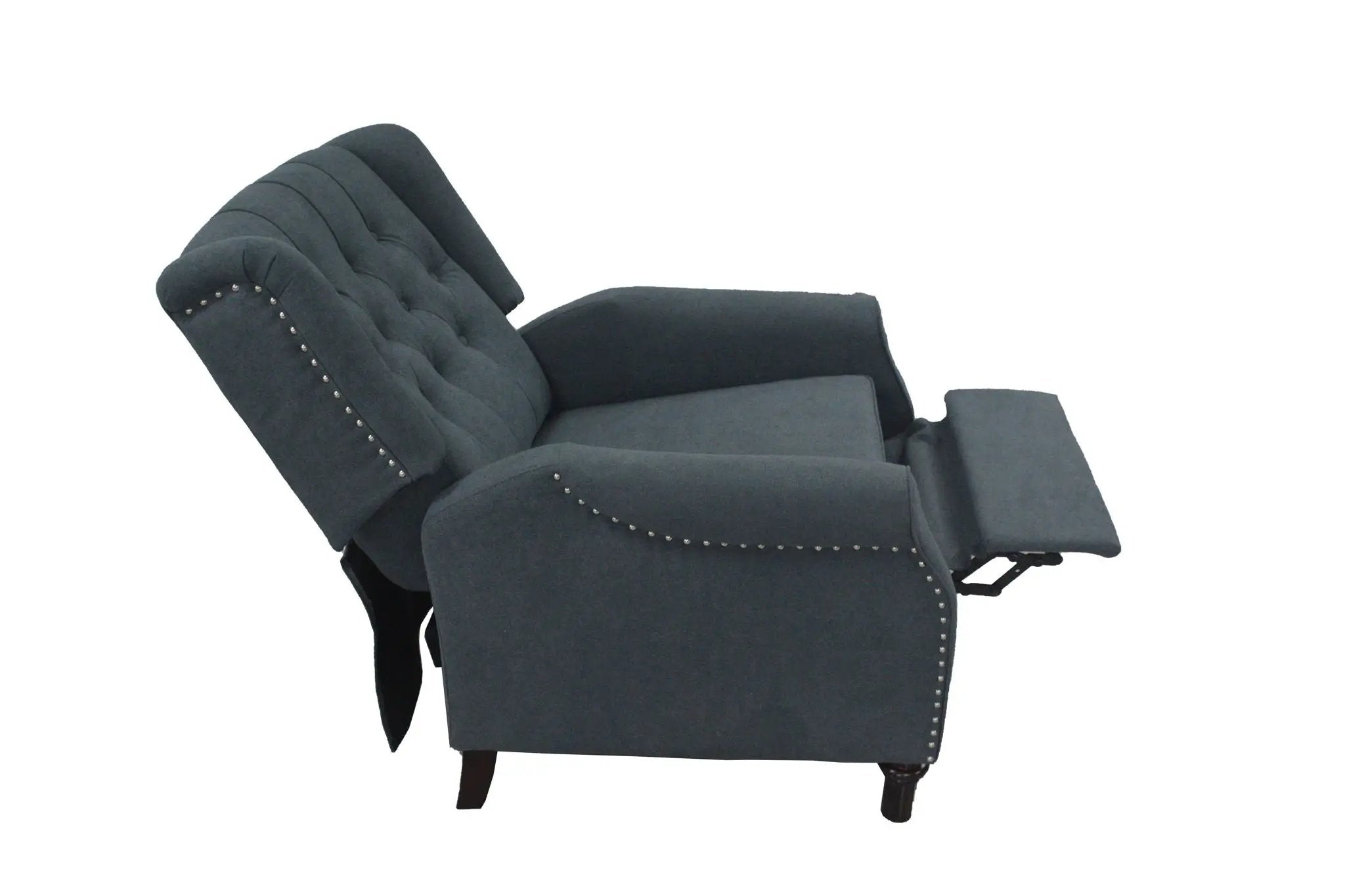 New Design Classic Waterproof Fabric Living Room Pull Button Sofa, High Back Manual Recliner Chair Cinema Home Theatre Cozy Recliner Sofa - Dark Gray by Unique Piece Furniture