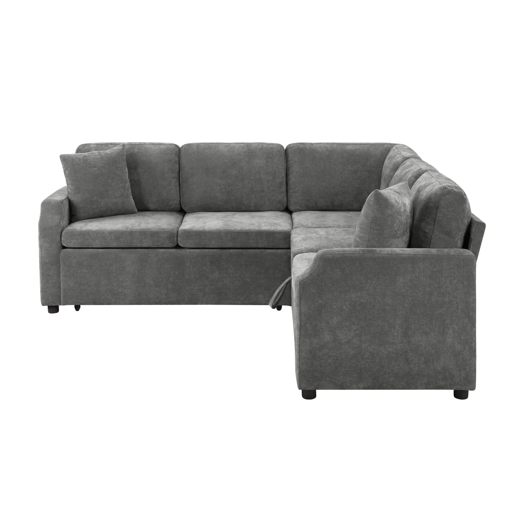 Modern L Shaped Sectional Sofa Bed With Hidden Storage Upholstery by HouseOfZazla
