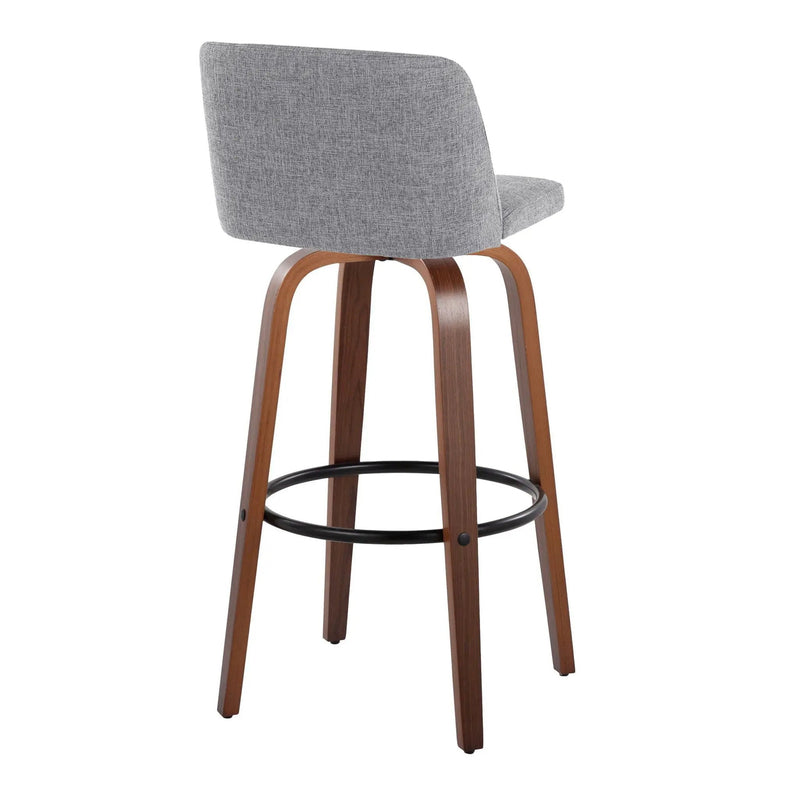 Toriano - Mid Century Modern Fixed Height Barstool Swivel And Round Footrest (Set of 2) by Unique Piece Furniture