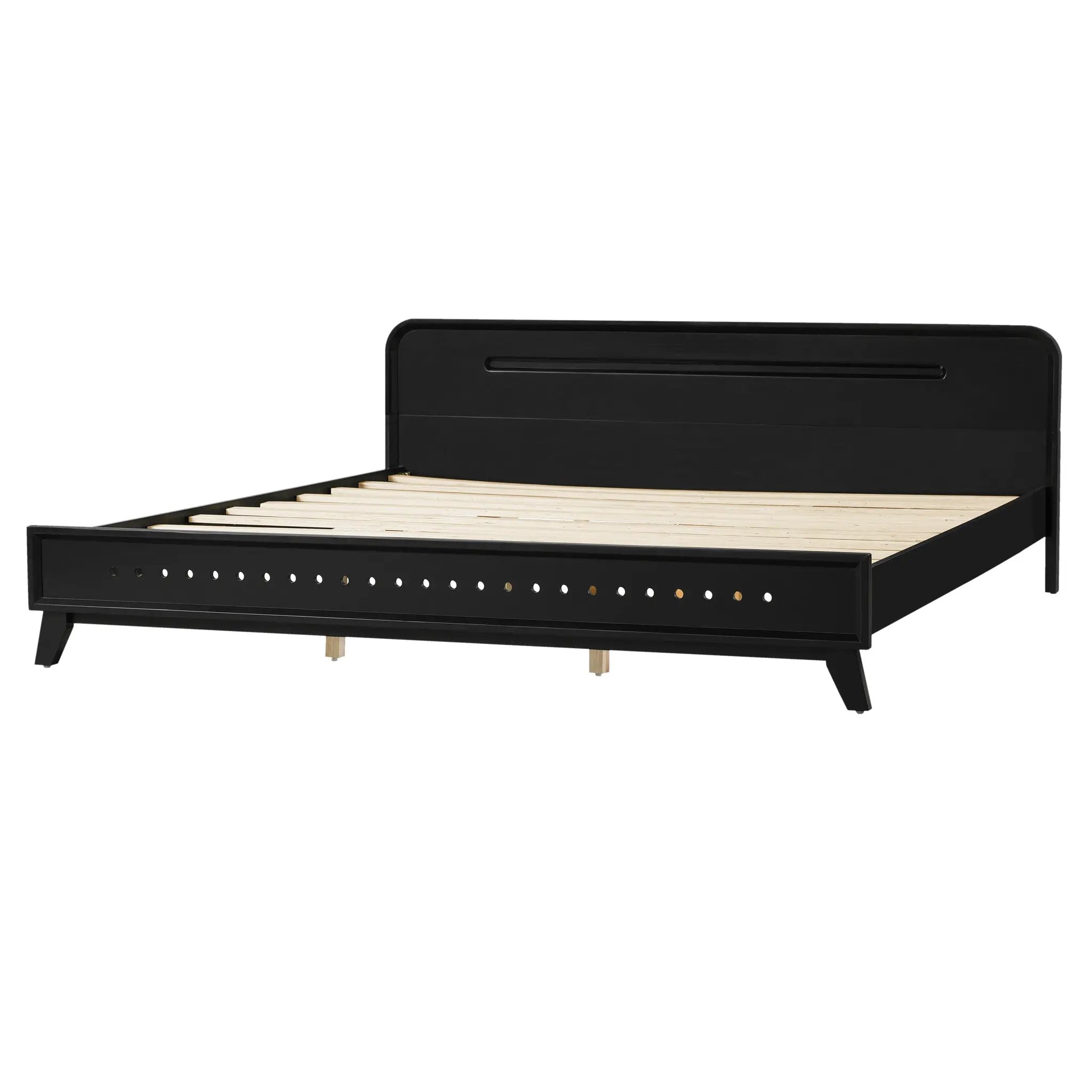 Pine Solid Wood King Size Bed, Solid and Stable, No Box Spring Needed by HouseOfZazla